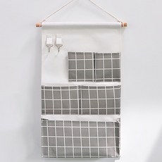 알럽홈 벽 정리 패브릭 수납함, 1개, 그레이