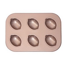 6格不沾迷你檸檬造型烤盤模具, 1個
