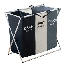 Block Mart 牛津布3格多用途洗衣籃, TYPE3, 1個