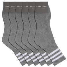 COZY LABEL 男士運動氣墊線條點綴襪 6雙入