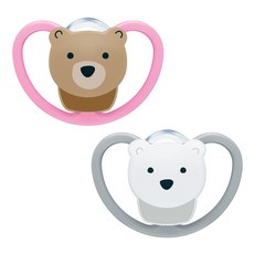 NUK Space安撫奶嘴2入組, 0~6個月, GIRL, 1組