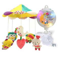 KOOMNARA 可愛床邊音樂鈴+靜音閃亮自動音樂盒, 混色