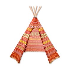 LOOKA 유아동 인디언 놀이 텐트 + LED 등 세트, 아메리칸인디언, 1개