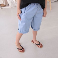 火箭少年 男童透氣柔軟工裝牛仔短褲