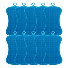 마켓피오 다거품 잘닦이는 실리콘 수세미 블루, 1개입, 10개