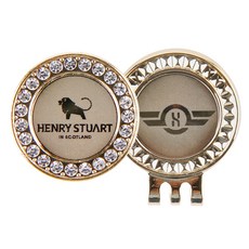HENRY STUART 金邊水晶球標, 金色, 2個