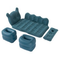 차박 자동차 헤드 및 측면 쿠션 일체형 캠핑 에어매트 + 숏블록 2p 세트, 그린, 1세트