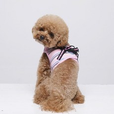 RealPet The Len 條紋背心式胸背帶, 粉紅色