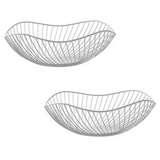 Market Pio 北歐風格鐵製籃子 2入, 款式11 白色, 2個
