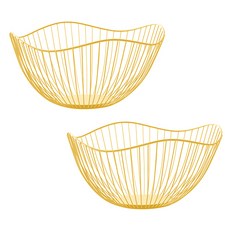 Market Pio 北歐風格鐵製籃子 2入, ,款式3 金色, 2個