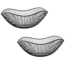 Market Pio 北歐風格鐵製籃子 2入, 款式7 黑色, 2個