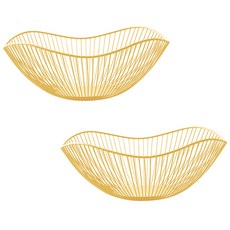 Market Pio 北歐風格鐵製籃子 2入, 款式9 金色, 2個