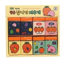 Pinkfoot 胡蘿蔔印花橡皮擦 4款 各8入, 混色, 1套