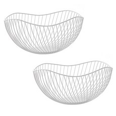 Market Pio 北歐風格鐵製籃子 2入, 款式5 白色, 2個