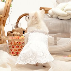 Grooming Dog 優格狗狗連身裙, 白色