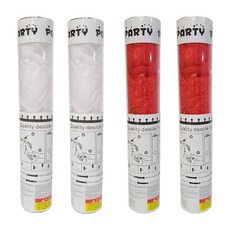 웨딩폭죽 플라워샤워 파티꽃가루 2종 x 2p, 화이트 + 레드, 1세트