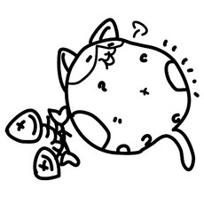 수풀 그래픽 포인트스티커 동물 빅 아이콘 06, 블랙