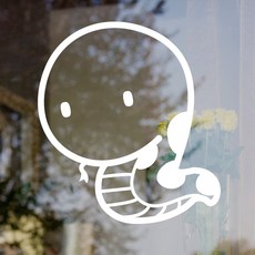 수풀 그래픽 포인트스티커 동물 빅 아이콘 38, 화이트