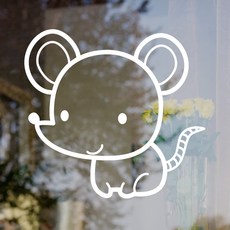 수풀 그래픽 포인트스티커 동물 빅 아이콘 32, 화이트