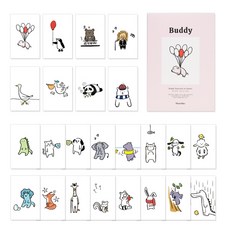 Walgadaks Buddy 24款明信片組, 綜合色, 1套