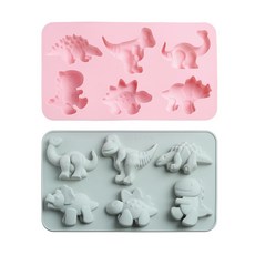 Owen恐龍製冰模具 2件組, 藍色, 粉色, 1套