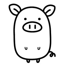 수풀 그래픽 포인트스티커 동물 빅 아이콘 37, 블랙