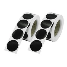 Blyn 素色圓形彩色包裝卷貼紙, 黑色, 2個