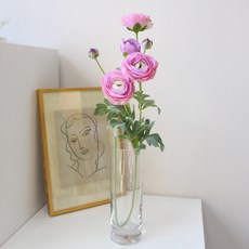 Bearesi假花粉彩毛茛枝花裝飾 2入, 紫色