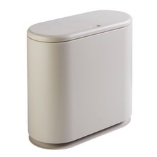 Block Mart廚房浴室橢圓形壓制垃圾桶, 灰色, 1個