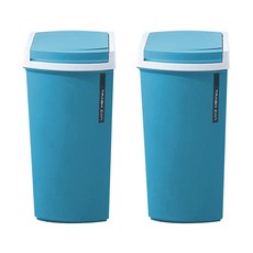 블럭마트 주방 욕실 다용도 휴지통 12L, 블루, 2개