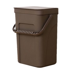 블럭마트 주방 욕실 다용도 손잡이 휴지통 대형, 브라운, 1개
