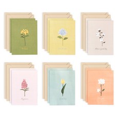 walgadaks 花朵迷你卡片 6款 各2入組, Be Happy+Just For You+Have A Good Day+Happiness+Good Day+For You, 1組