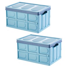 정리정돈 휴대용 공간활용 폴딩박스, 블루, 2개