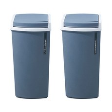 블럭마트 주방 욕실 다용도 휴지통 12L, 네이비, 2개
