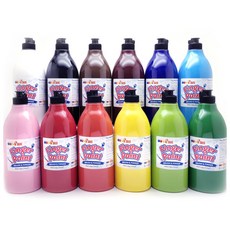 fas 手指畫顏料, 1L, 12色