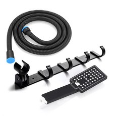 MONACO OLIVE 金屬線淋浴黑+寬支架+軟管, 1套