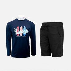 VENDIS 男士夏威夷長袖防磨衣上衣 C264 + Surfer Ocean 海灘褲 M605 套裝