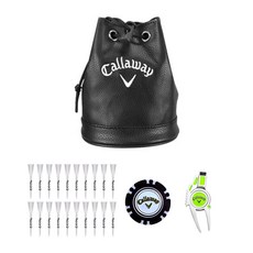 Callaway 高爾夫用品組 球座+球標+多用途球標+收納袋, 黑色的, 1套
