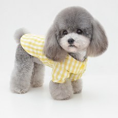 PASTEL PET 寵物款柔和色系可愛格紋連身裙, 黃色的