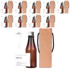 棕色PET瓶 銀蓋 貼紙組合 AR200 N8, 200毫升, 10組