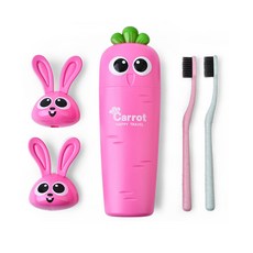 알럽홈 캐롯 칫솔 케이스 걸이 세트 로즈레드, 1세트