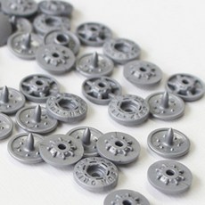 SUN GRIP 塑膠T形鈕扣 13mm, 灰色的, 40套
