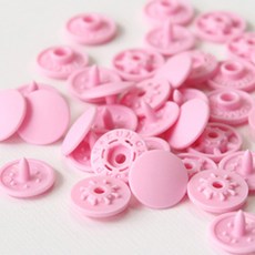 SUN GRIP 塑膠T形鈕扣 13mm, 粉色的, 40套