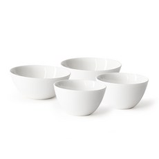 PRELUDE 陶瓷圓碗組, 白色, 飯碗 2入+大碗 2入