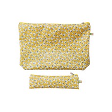 ACACIA 防水餐盤收納袋+餐具袋, 黃色 孔雀款, 1組