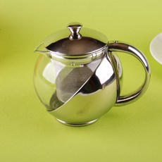 위시하우스 스텐레스 유리 티포트, 혼합색상, 1100ml, 1개