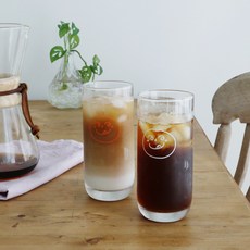 얌얌 글라스컵 375ml 2종 x 3p 세트, 화이트 + 오렌지, 1세트