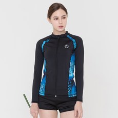 TUBE TREE 女款樹葉印花拉鍊長袖防曬衣+短褲