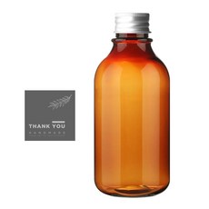 銀蓋棕色PET瓶ARB300+瓶標貼LB11M套組, 300毫升, 10組