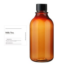 黑色蓋棕色PET瓶ARB300 + 瓶身標籤貼紙經典奶茶套組, 300ml, 10套